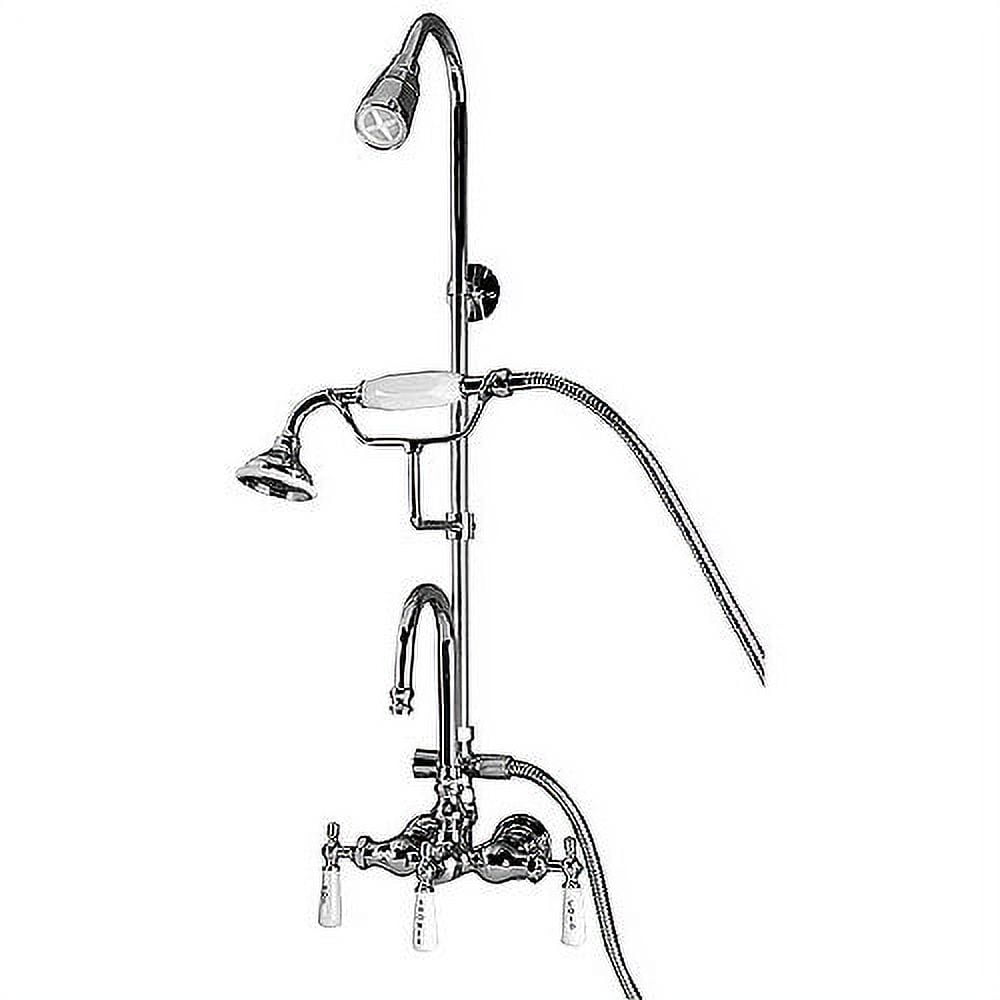 Barclay Leg Tub Diverter Faucet for Cast Iron Tub with Gooseneck Spout