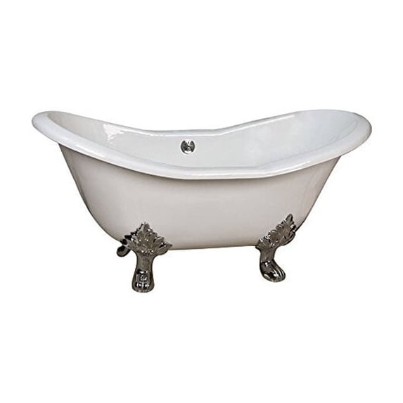 Barclay Macon CTDSN61-WH-BL Oval Cast Iron Double Bathtub With Black Finish