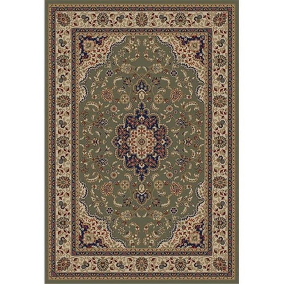Barclay Medallion Kashan 2 ft. 3 in. x 3 ft. 11 in. Rectangular Area Rug in Green
