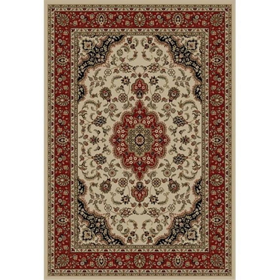 Barclay Medallion Kashan 2 ft. 3 in. x 3 ft. 11 in. Rectangular Area Rug in Ivory