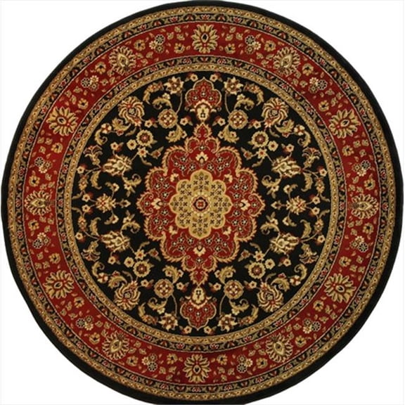 Barclay Medallion Kashan 5 ft. 3 in. Round Area Rug in Black