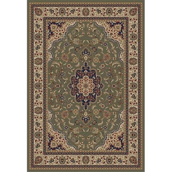 Barclay Medallion Kashan 5 ft. 3 in. x 7 ft. 3 in. Rectangular Area Rug in Green