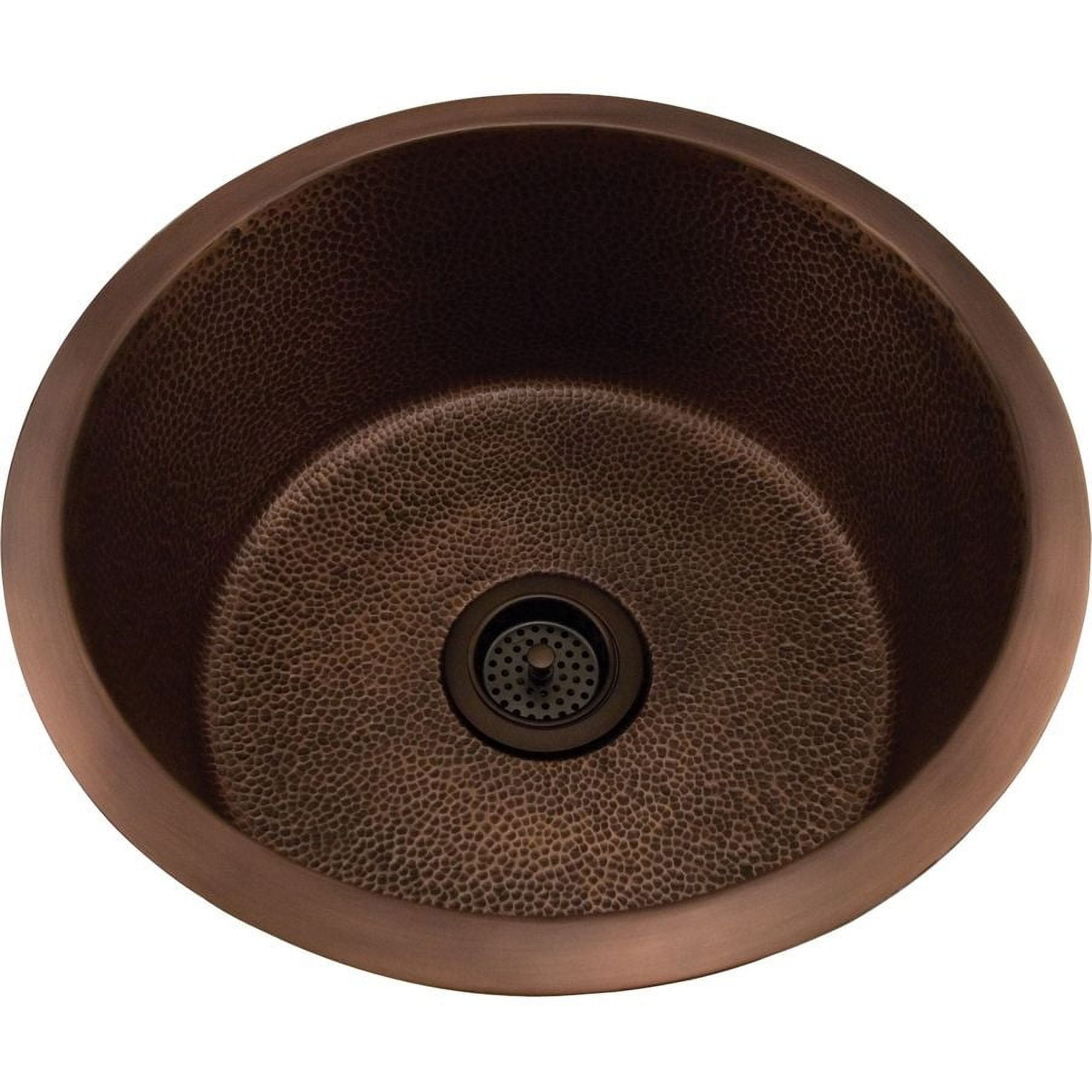 Wade 18'' Round Hammered Copper Drop-In Sink