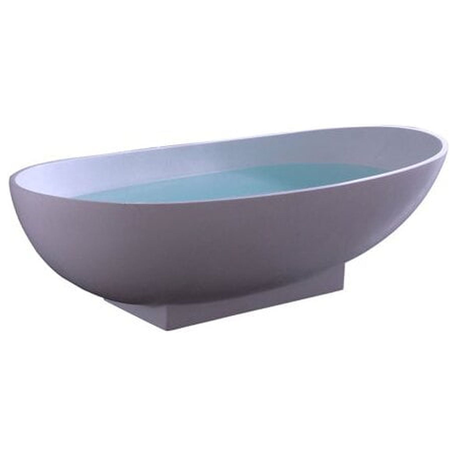Carlyle 71" Matte White Resin Oval Freestanding Bathtub