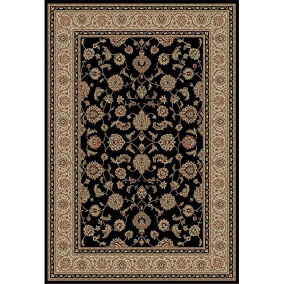 Barclay Sarouk 3 ft. 11 in. x 5 ft. 3 in. Rectangular Area Rug in Black