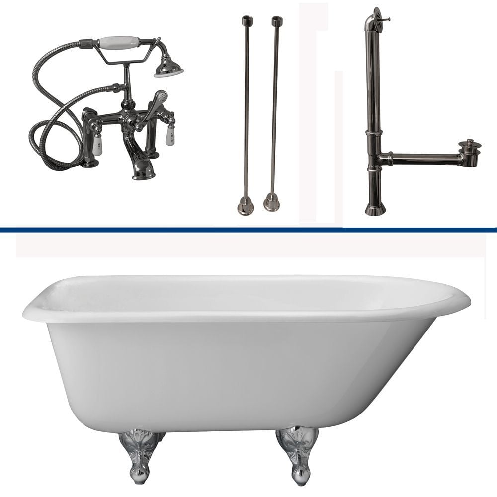 Barclay TKCTR7H60-CP1 Tub Kit 60" CI Roll Top, Tub Filler, Supplies, Drain-Chro
