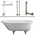 thumbnail image 1 of Barclay TKCTR7H60-SN4 Tub Kit 60" CI Roll Top,Shwr Unit,Supplies,Drain-Brshd Nk, 1 of 5