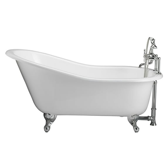 Barclay TKCTSH60-CP1 Tub Kit 60" CI Slipper, Tub Filler, Supplies, Drain-Chrome