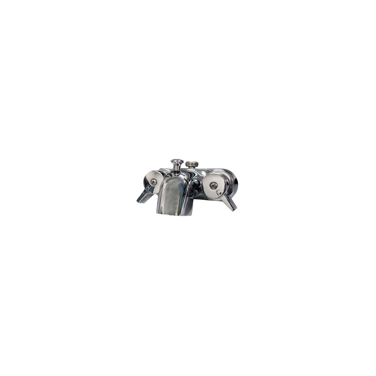 Chrome Wall Mounted 2-Handle Bathroom Faucet with Diverter