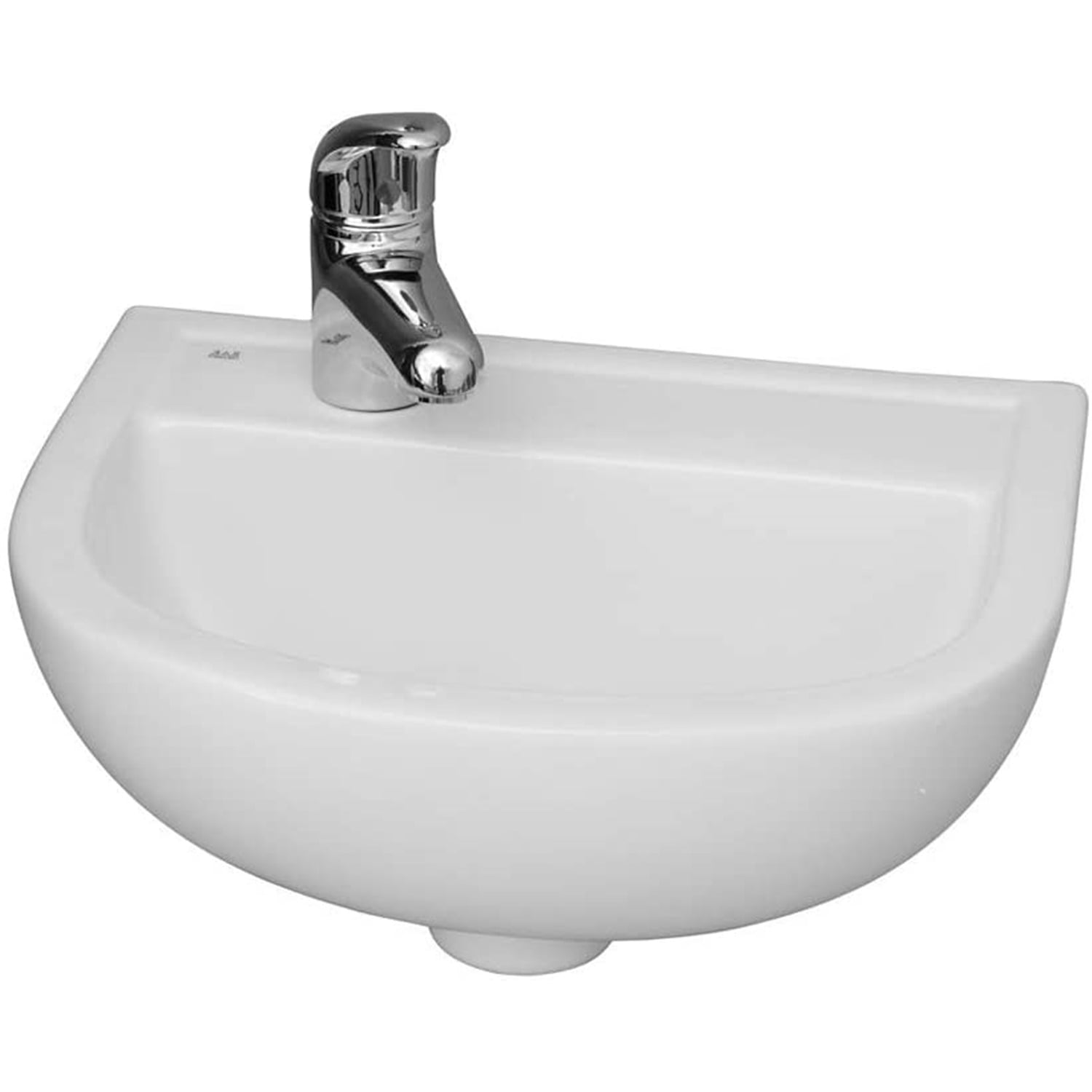 Compact White Ceramic Wall-Mounted Bathroom Sink