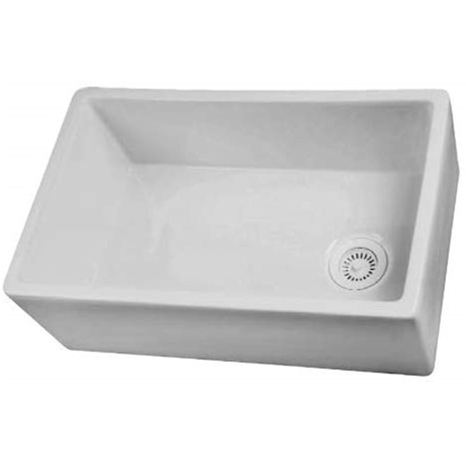 30'' White Fireclay Farmhouse Single Bowl Kitchen Sink
