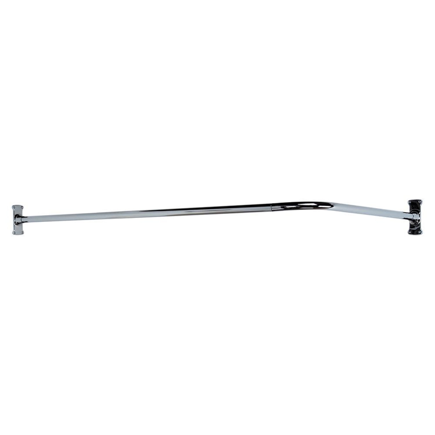 Polished Chrome Wall Mounted Corner Shower Curtain Rail, 66 x 48"