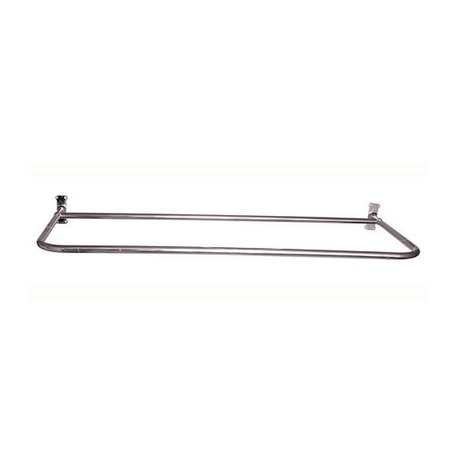 Polished Brass Wall Mounted D-Shaped Shower Curtain Rail