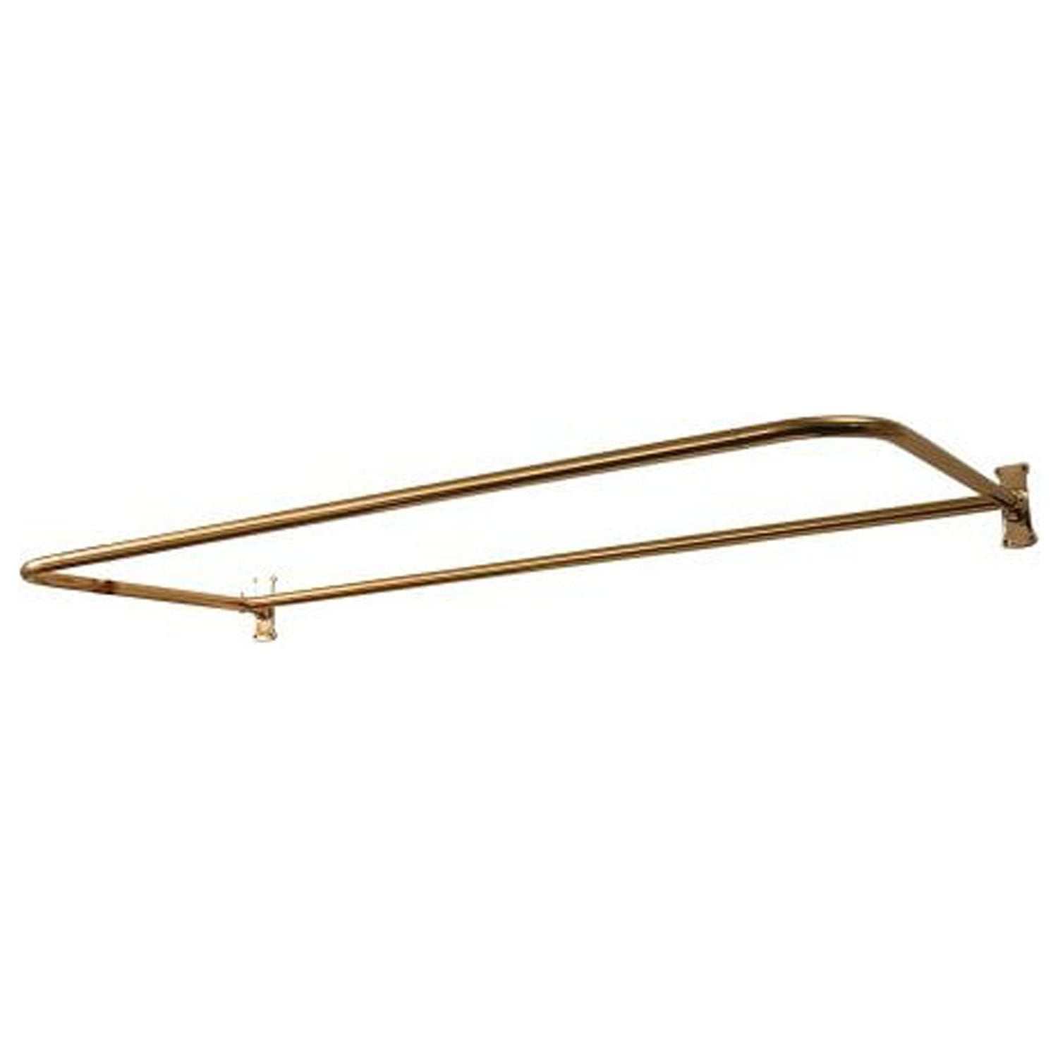 60'' Polished Brass D-Shaped Wall Mounted Shower Curtain Rod