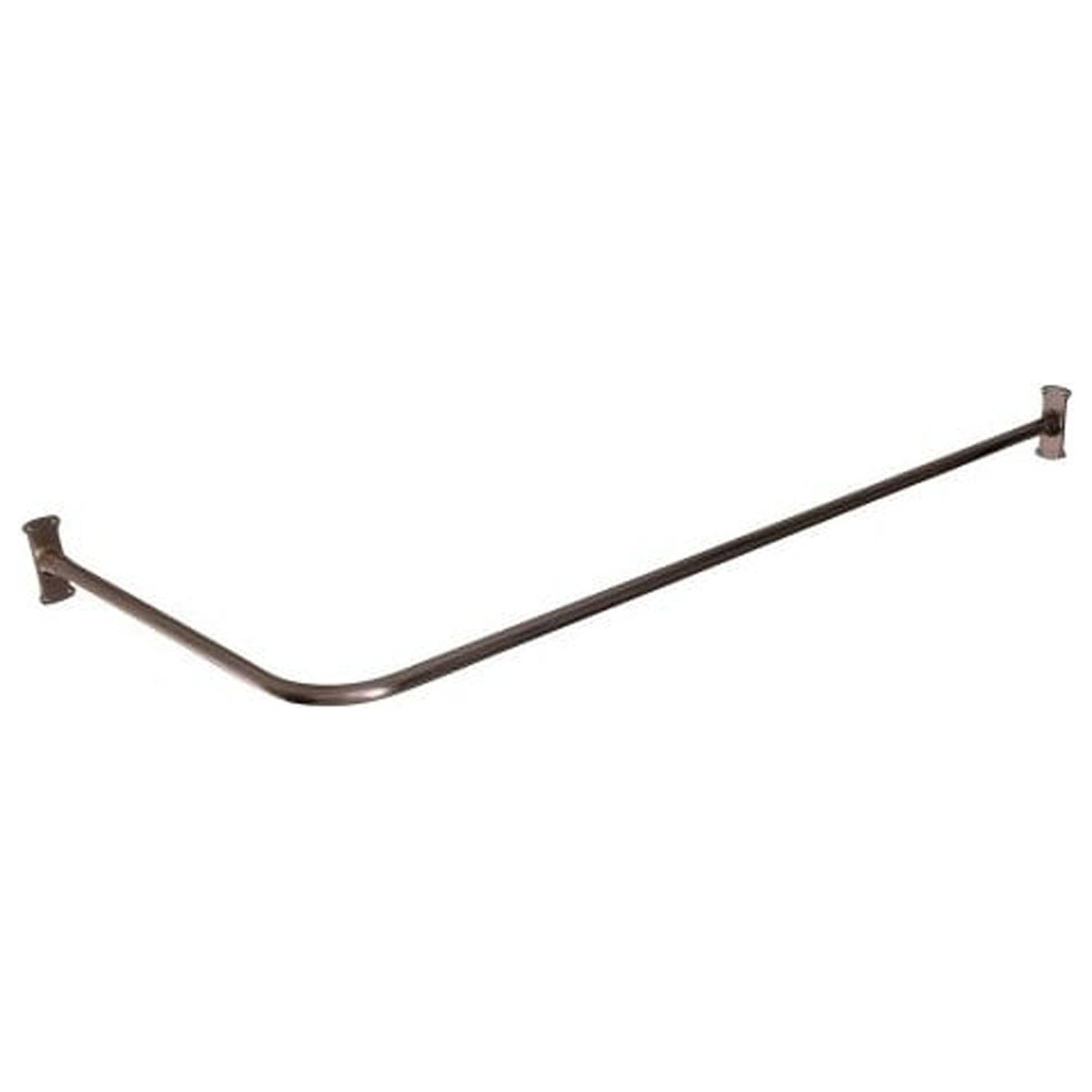 48" Polished Brass Wall Mounted L-shaped Shower Curtain Rail