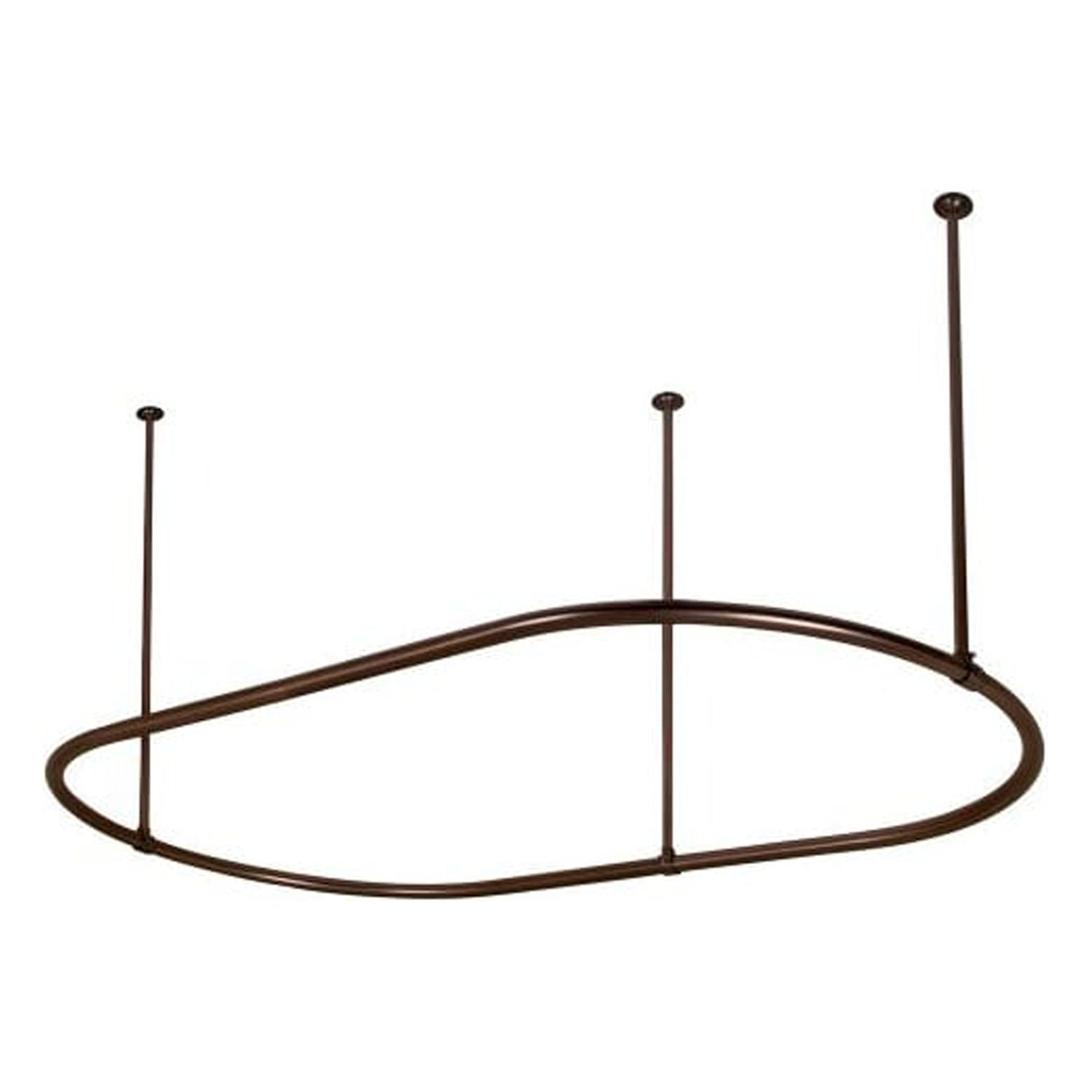 48" Polished Chrome Brass Oval Shower Curtain Ring