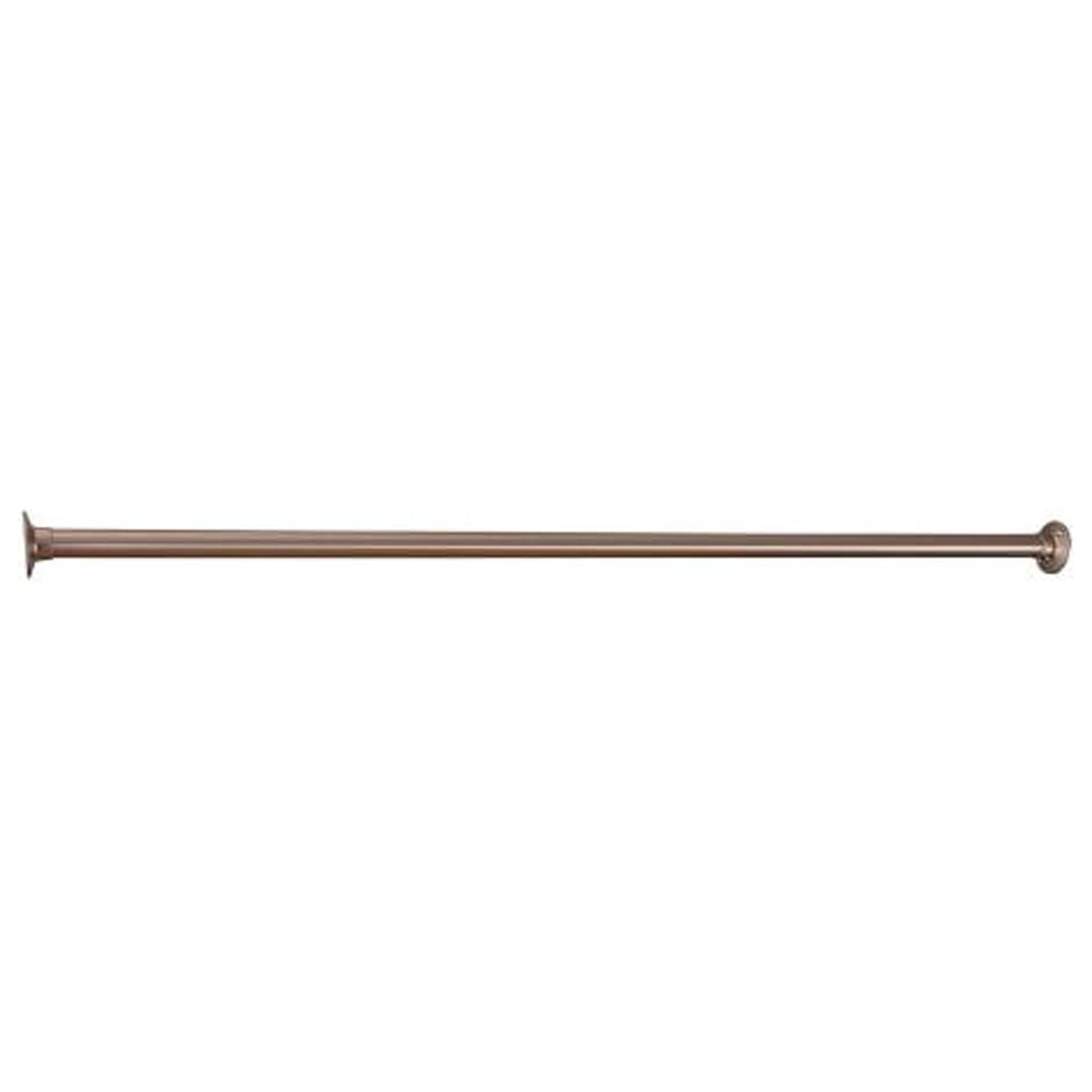 48" Polished Brass Straight Wall Mounted Shower Curtain Rail