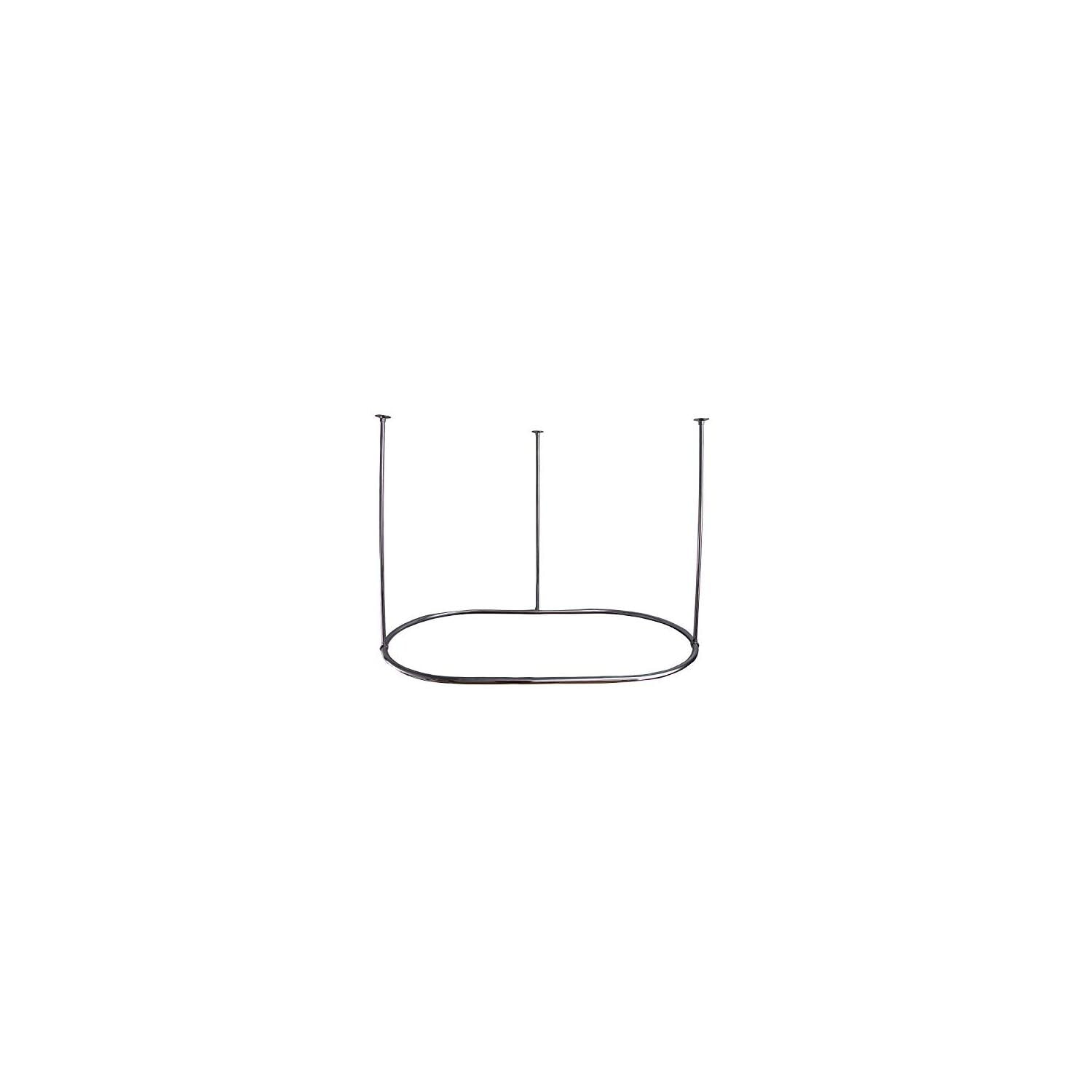 54" Distressed Bronze Oval Ceiling Mounted Shower Curtain Rod