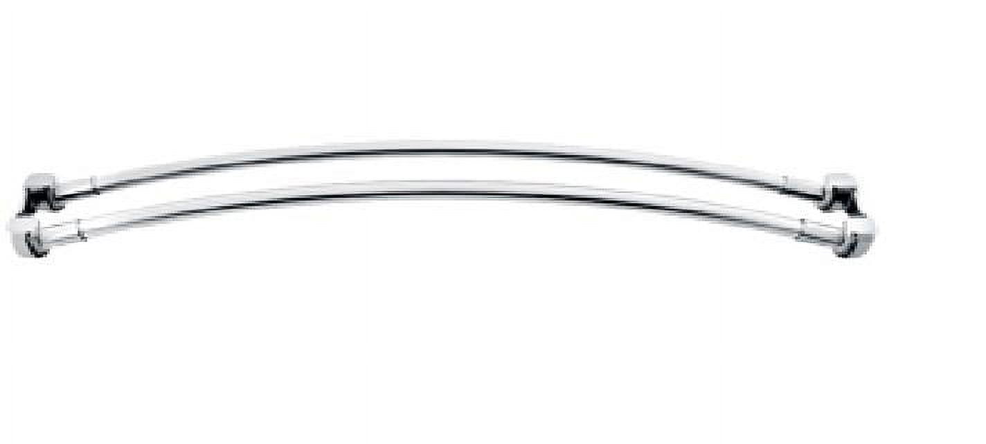 66" Polished Chrome Double Curved Shower Curtain Rod
