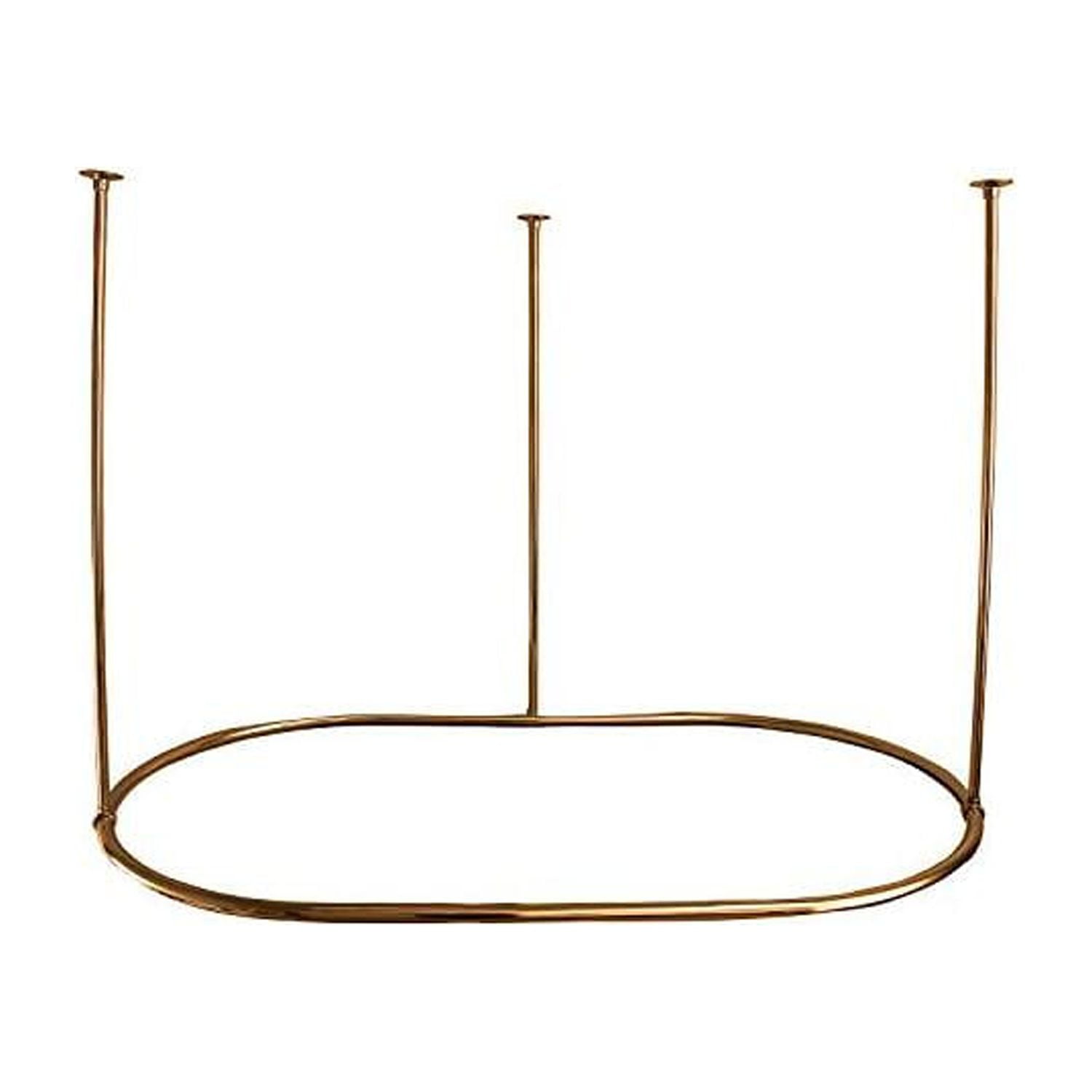 72'' Polished Brass Oval Ceiling Mounted Shower Curtain Rod