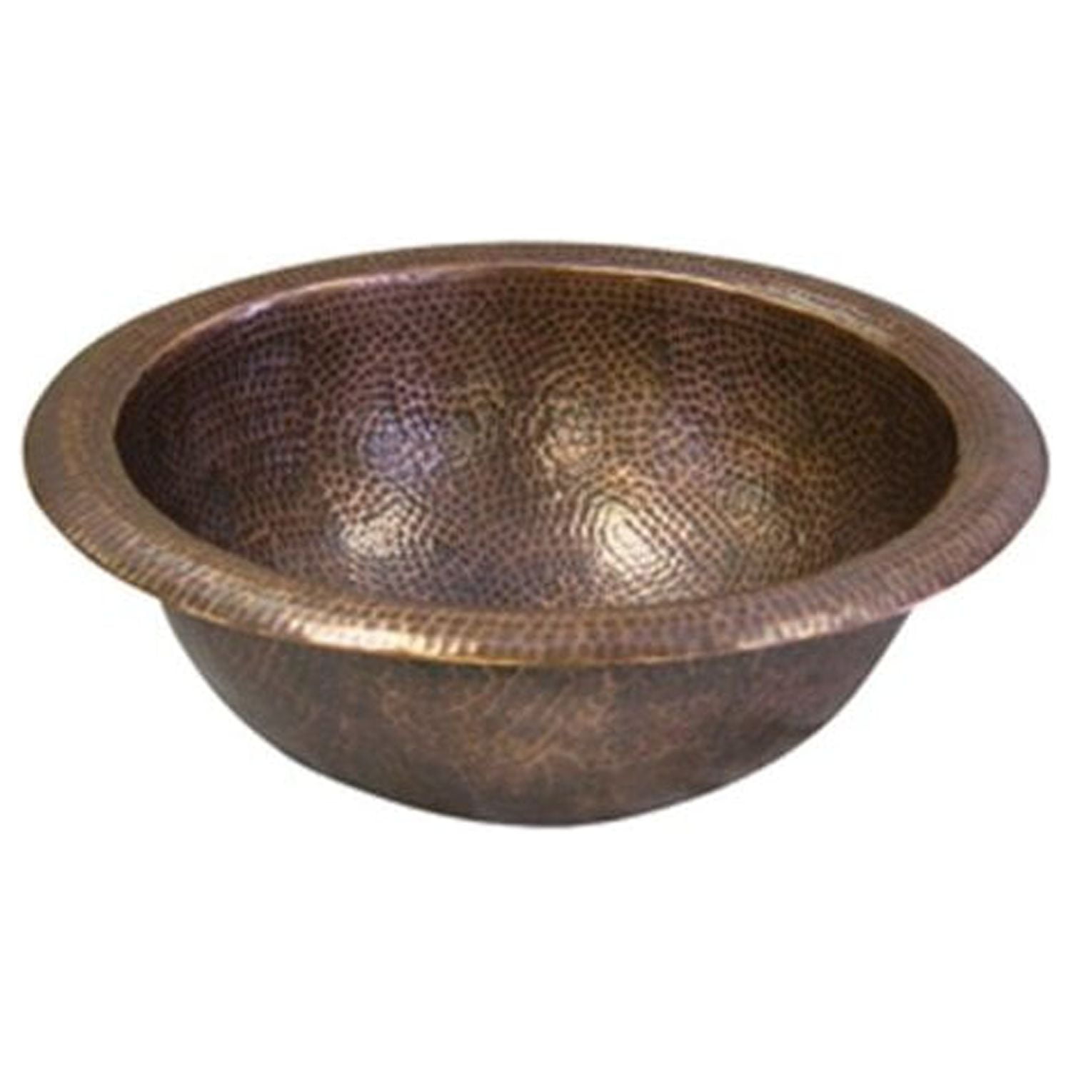 Antique Copper Round Drop-In Self-Rimming Sink, 15-inch