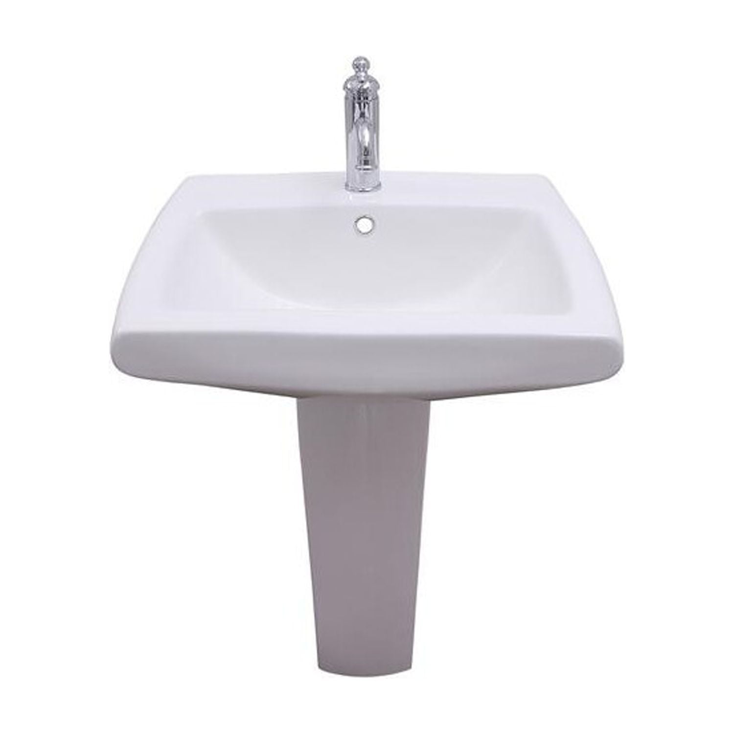 Ambrose White Ceramic Modern Pedestal Sink Replacement Column