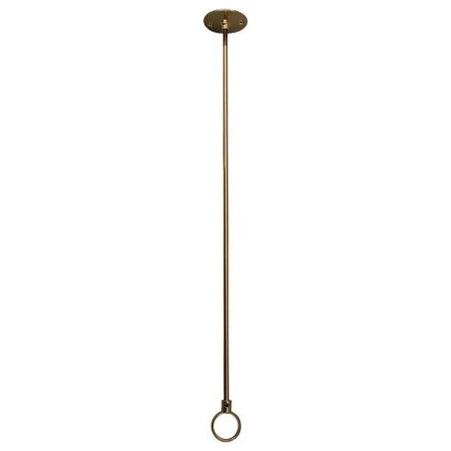 42" Polished Nickel Modern Shower Rod with Ceiling Support