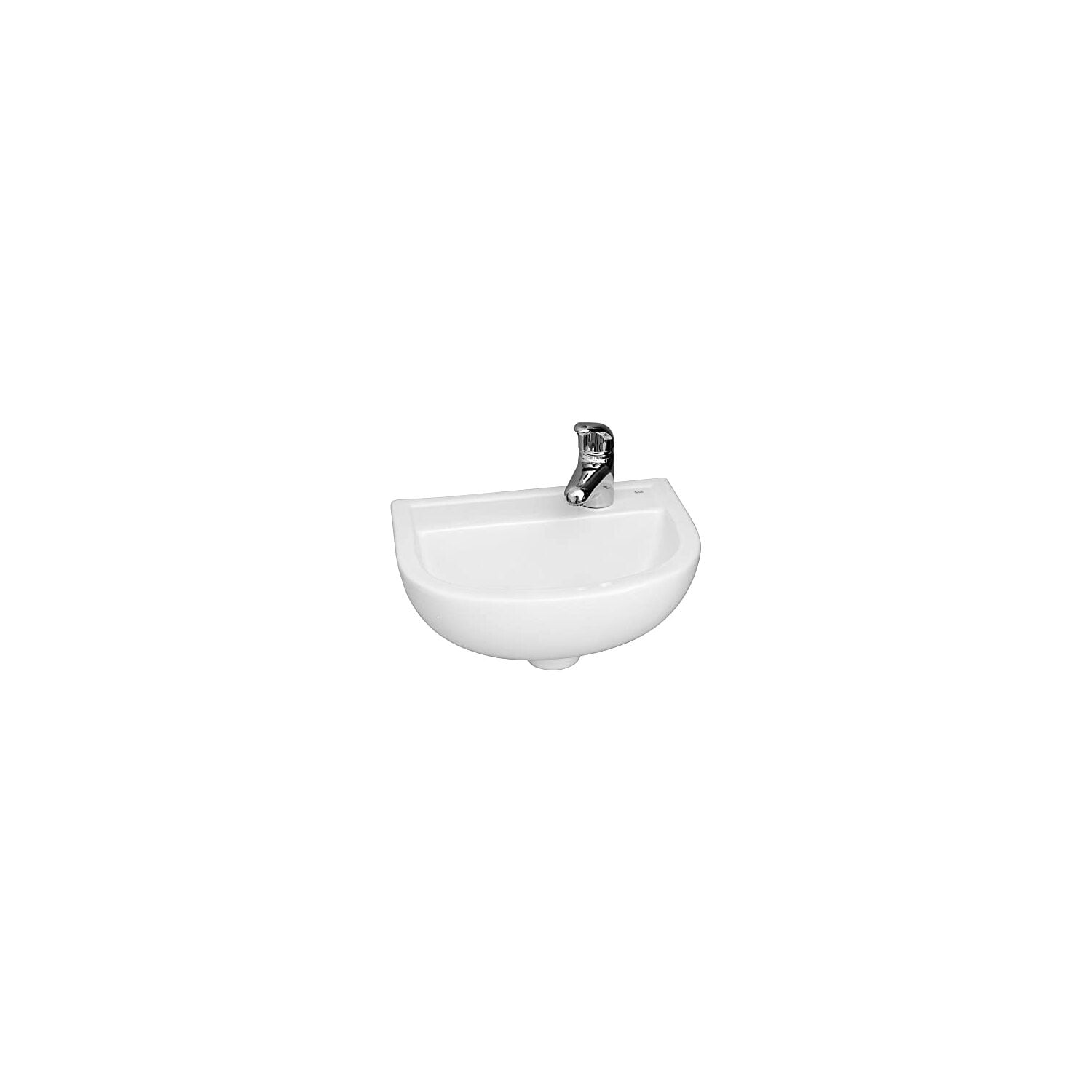 Compact White Ceramic Wall-Mounted Bathroom Sink