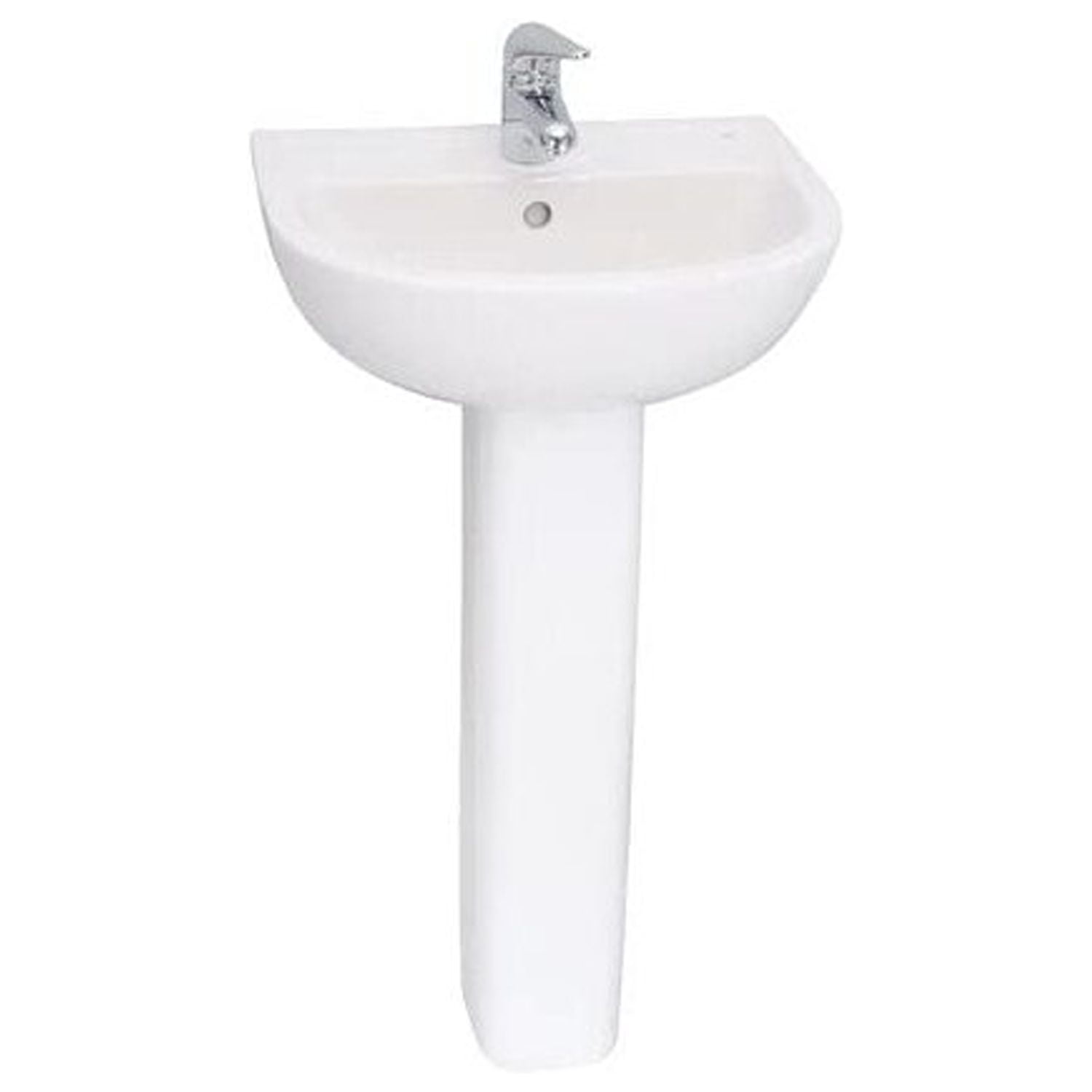 Compact White Vitreous China Pedestal Bathroom Sink