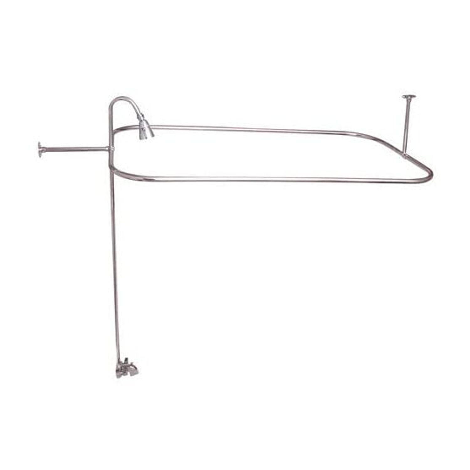 Polished Nickel Wall Mounted Clawfoot Tub Faucet with Diverter