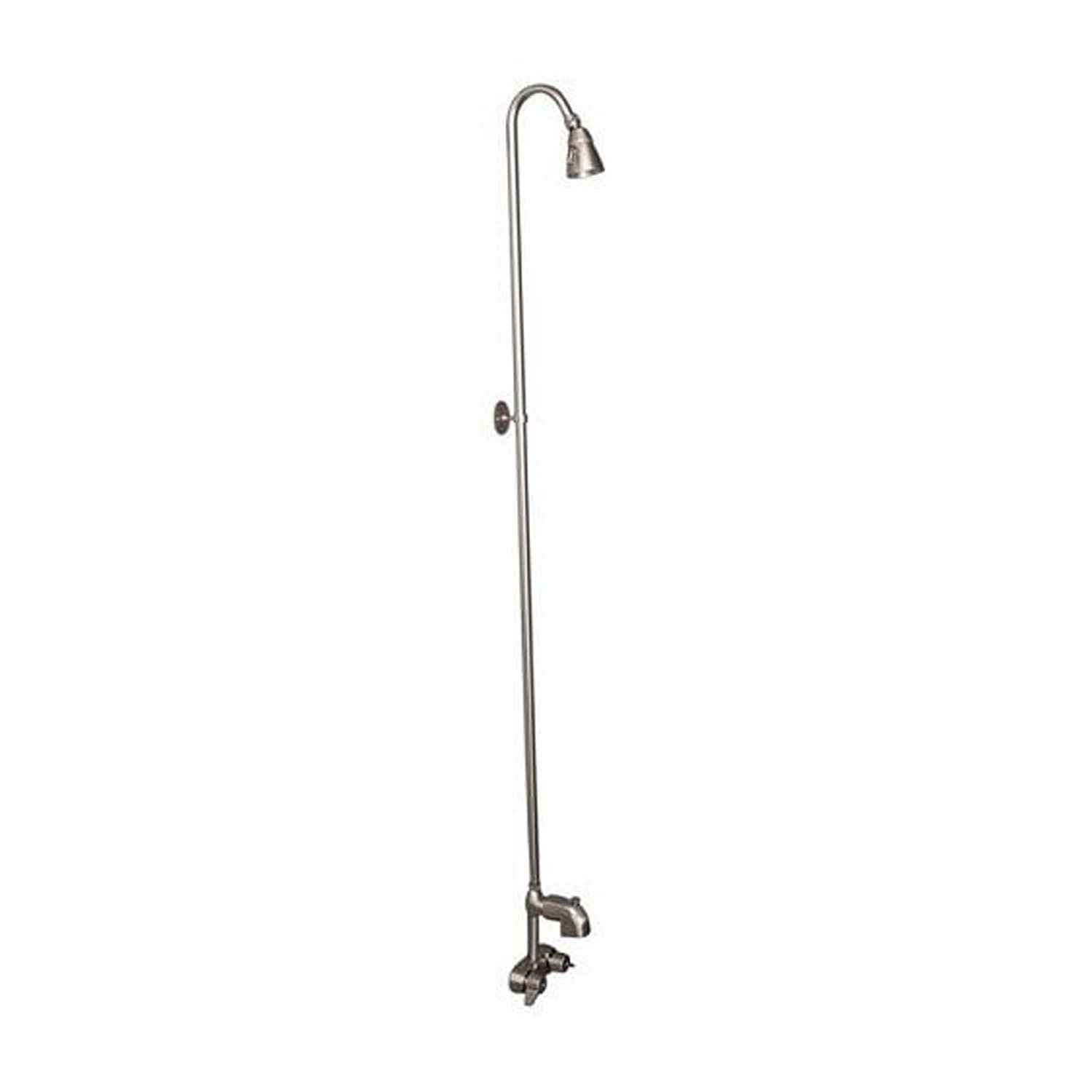 Polished Nickel Wall Mounted Clawfoot Tub Faucet with Diverter