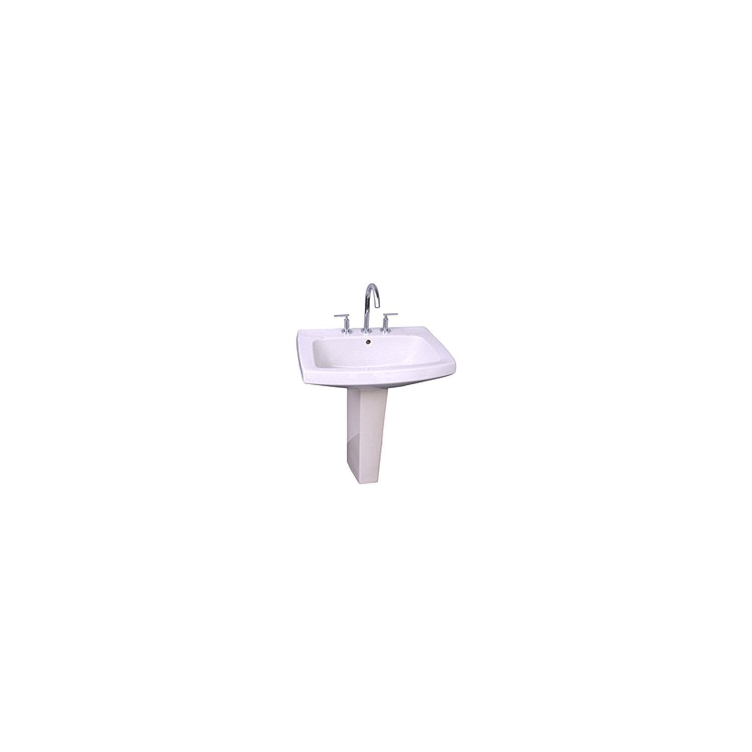 Galaxy 28" White Ceramic Modern Pedestal Sink