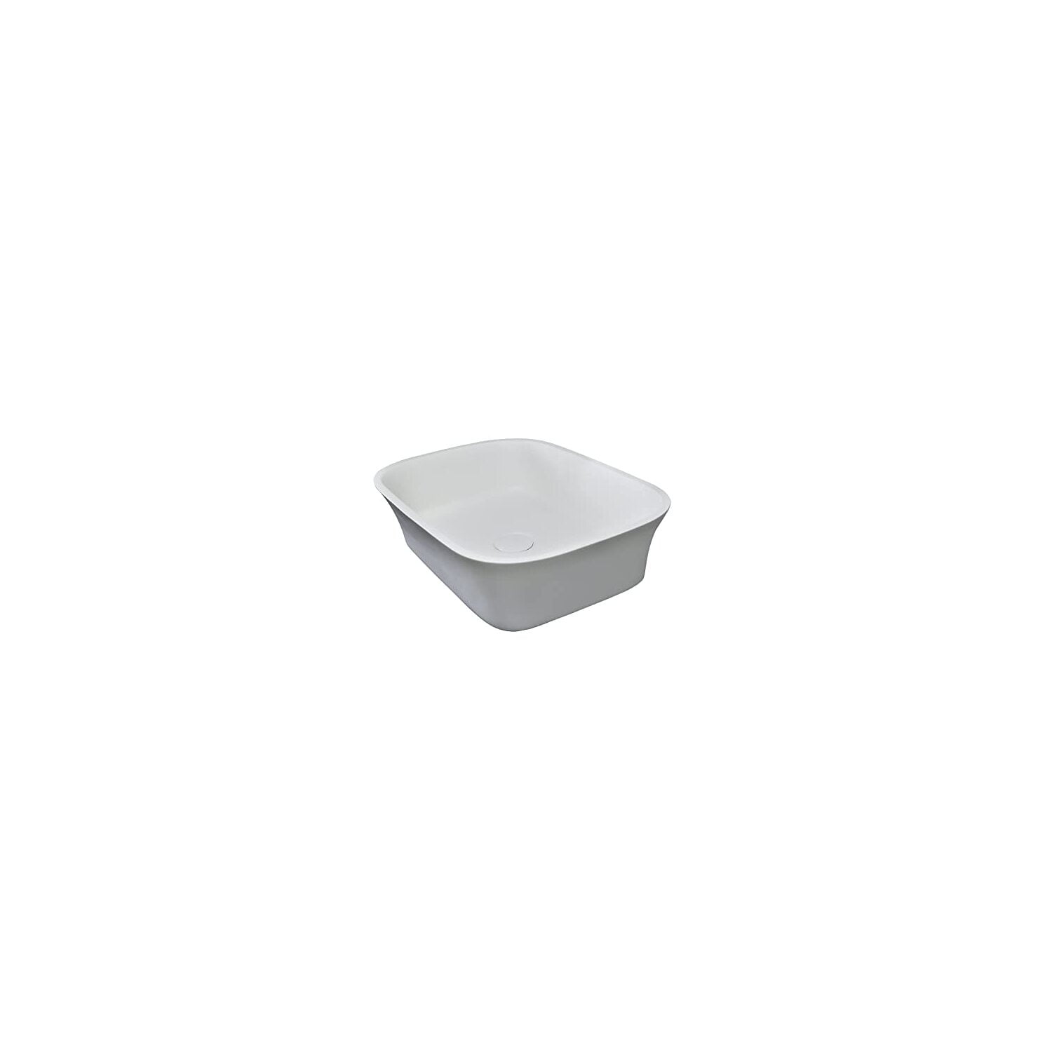 White Matte Resin Rectangular Above-Counter Vessel Sink