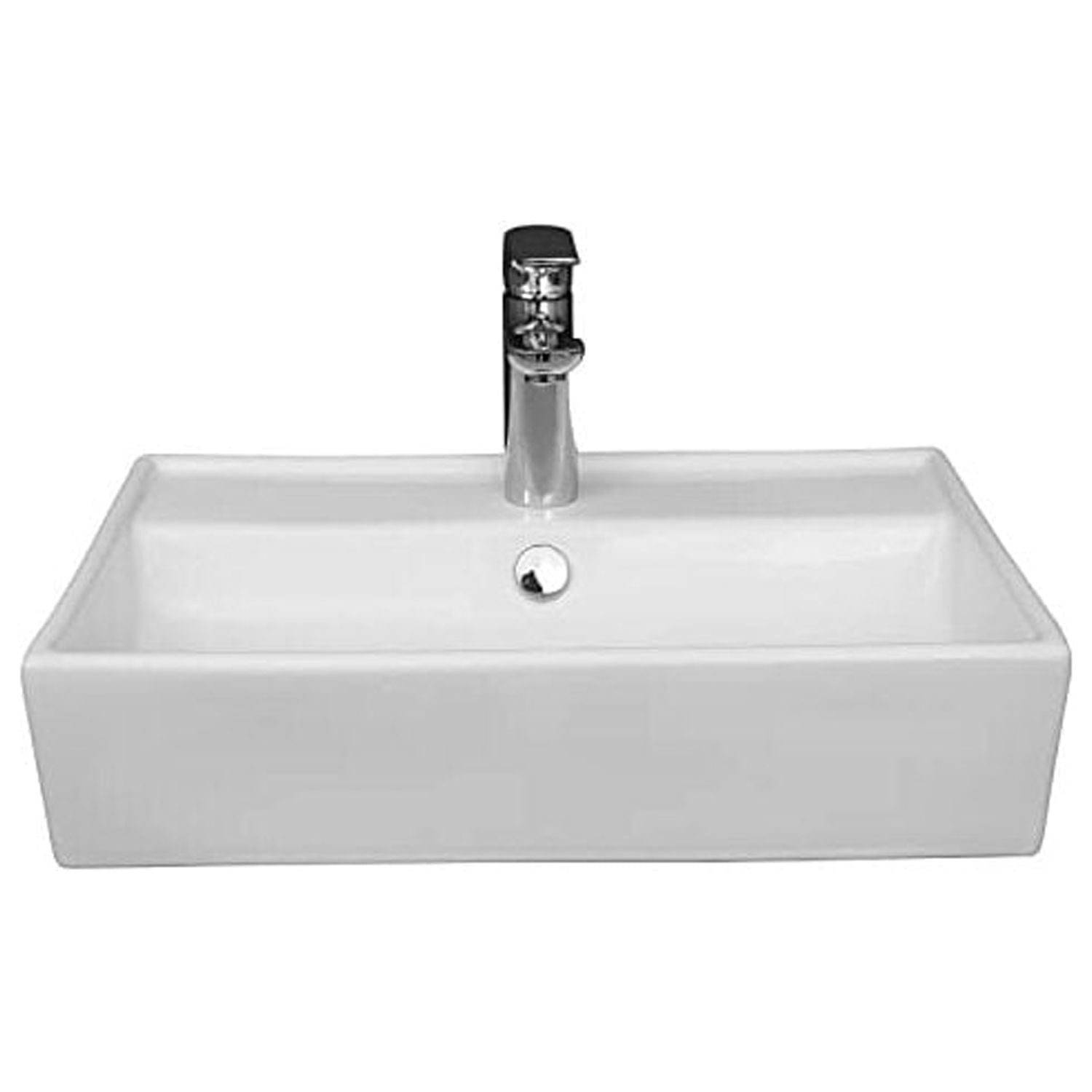 Lyons 22" White Ceramic Wall-Mount Rectangular Sink