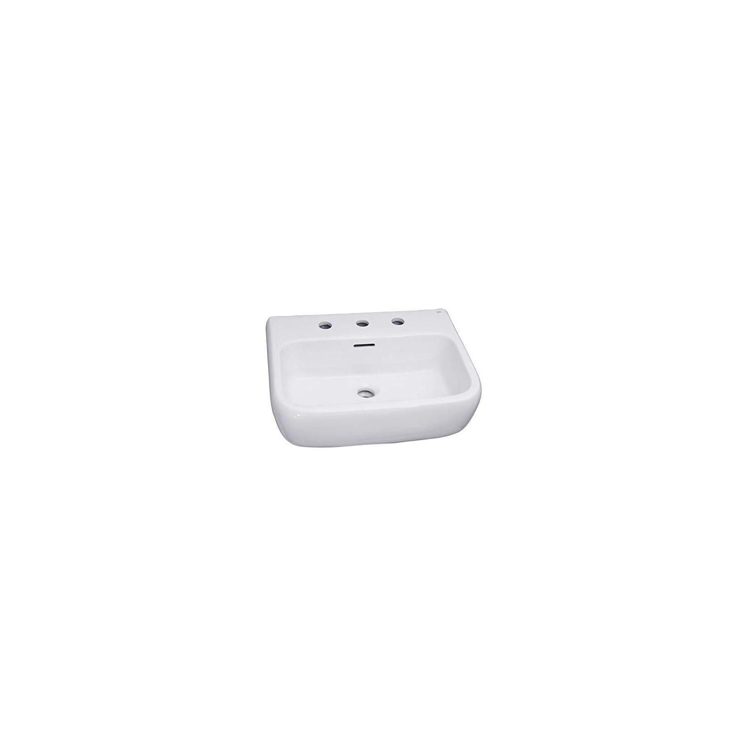 White Vitreous China Rectangular Pedestal Sink with Overflow