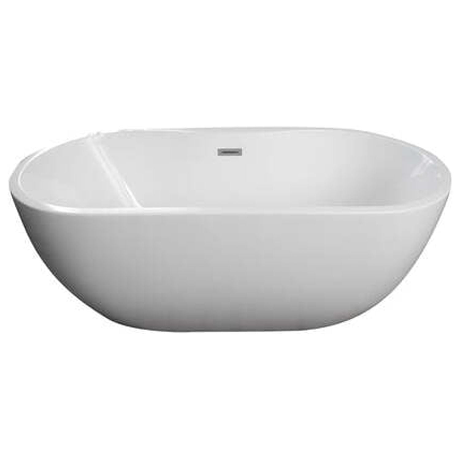 Penney 61" White Acrylic Freestanding Oval Bathtub