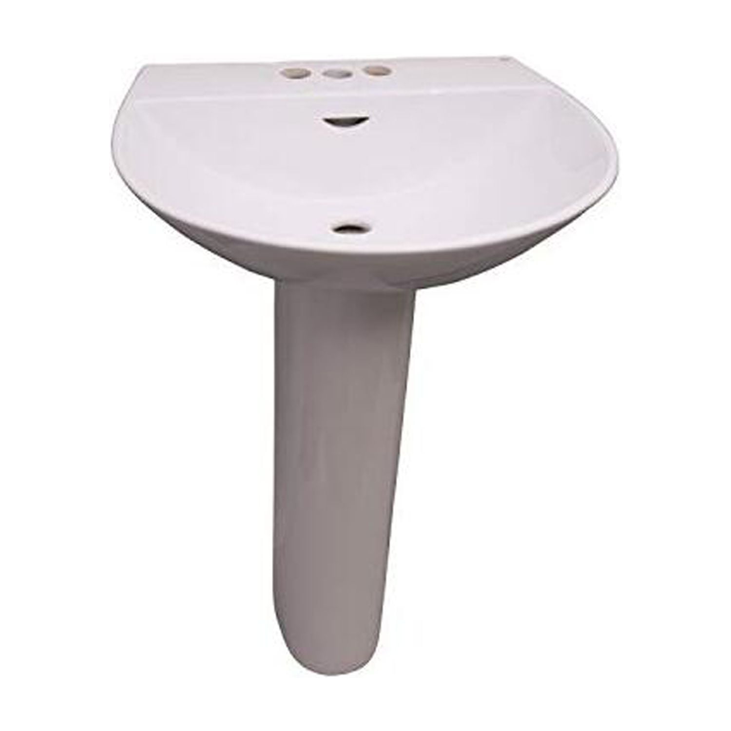 Pristine White Vitreous China Pedestal Sink with Overflow