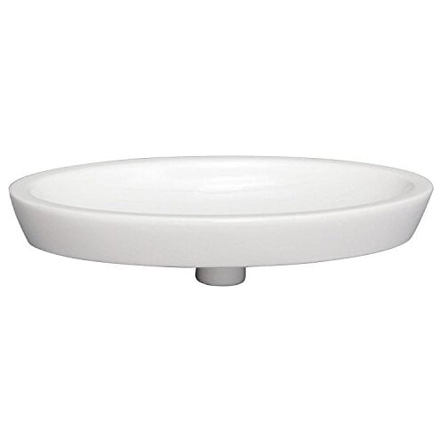 White Oval Ceramic Wall-Mount Drop-In Bathroom Sink