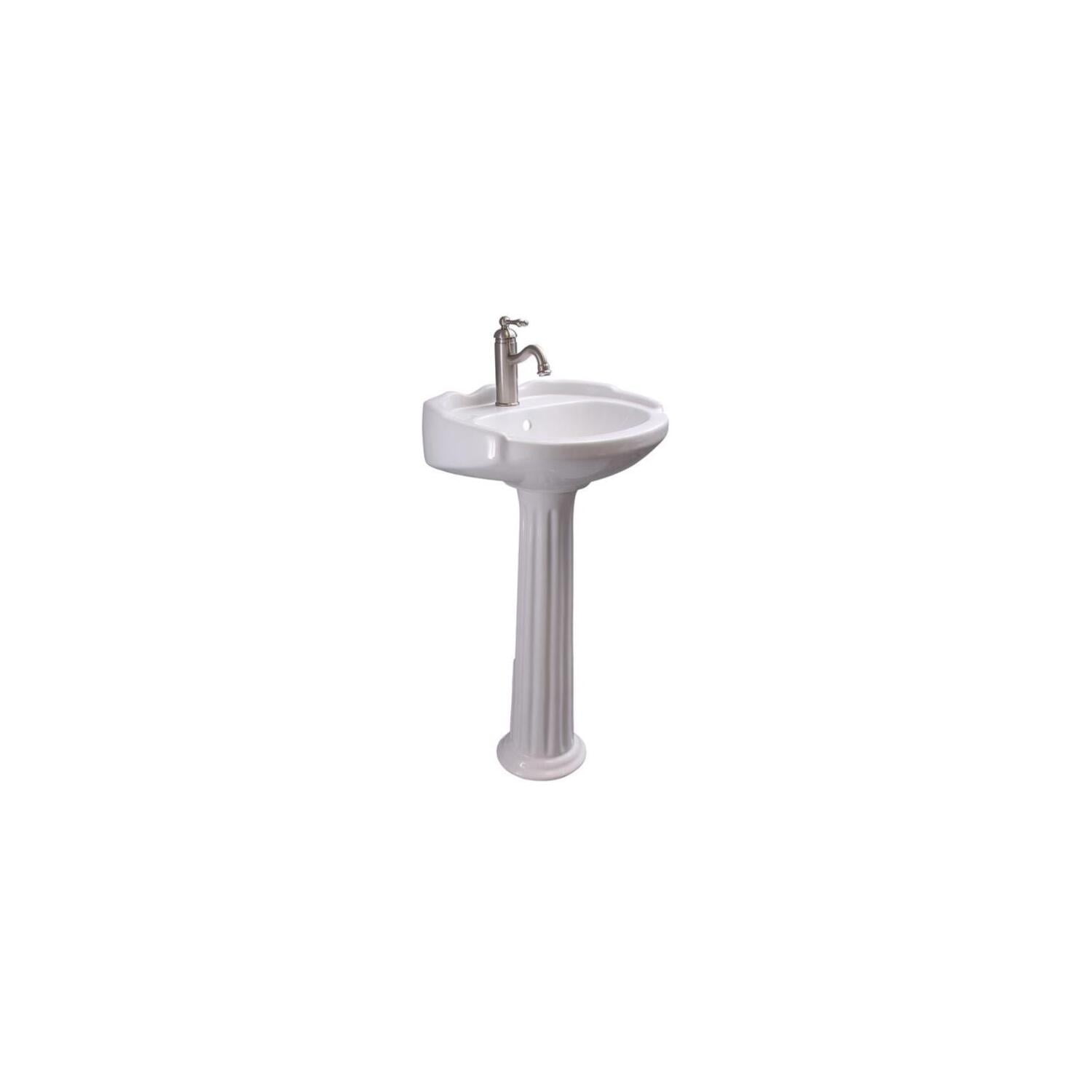 Silvi 20" White Vitreous China Pedestal Sink with Overflow