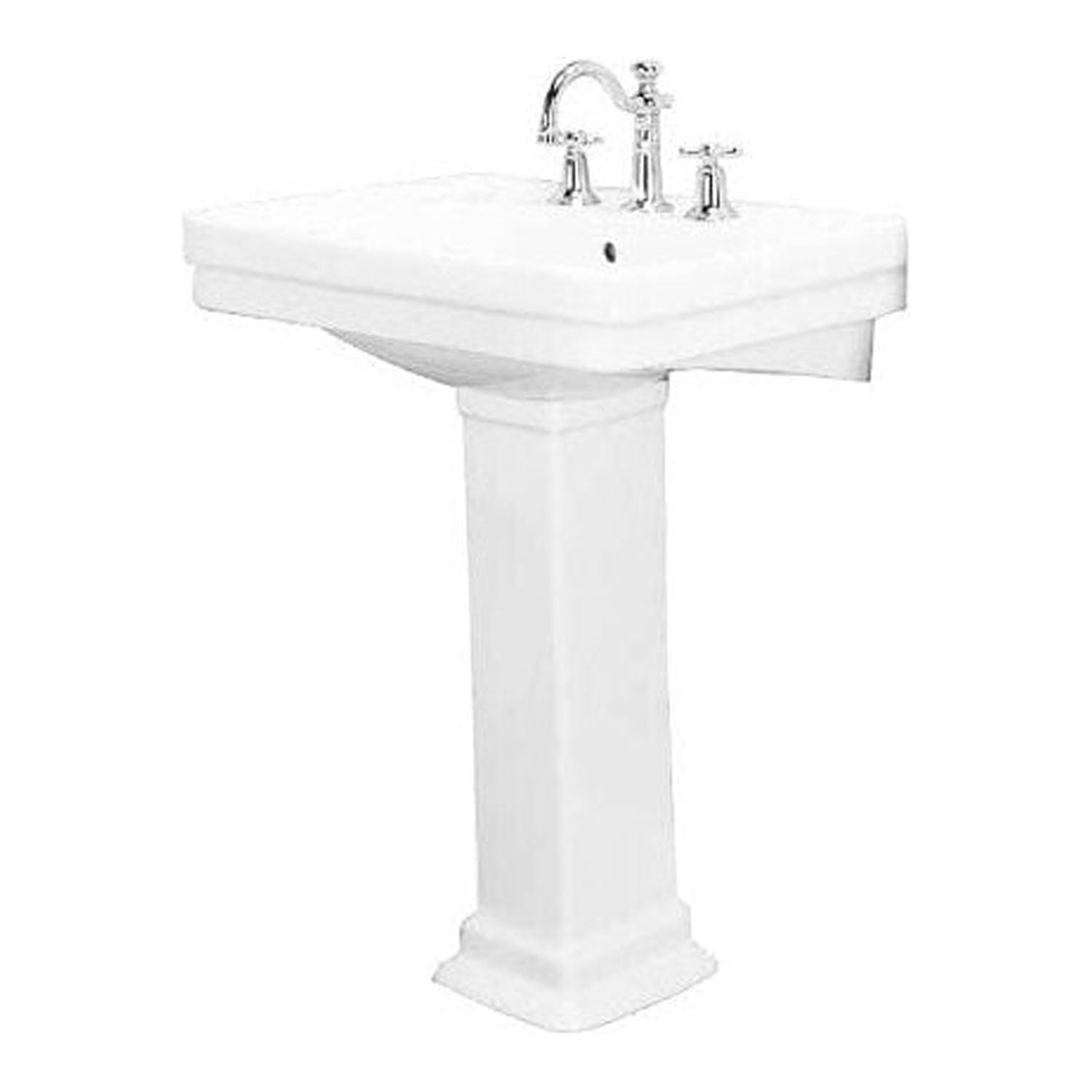 Sussex White Vitreous China Rectangular Pedestal Bathroom Sink