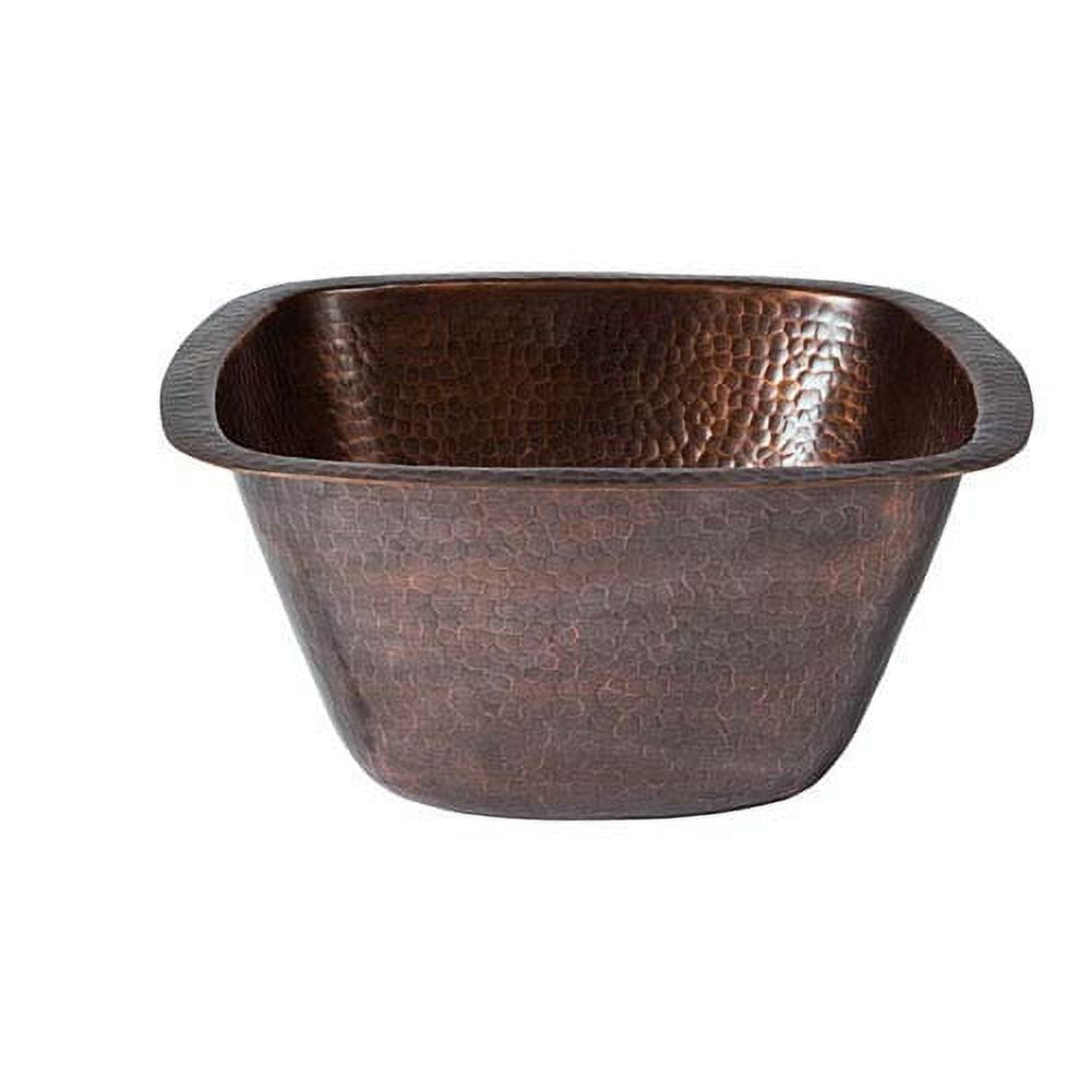 Tamsin 15" Hammered Antique Copper Square Drop-In Sink