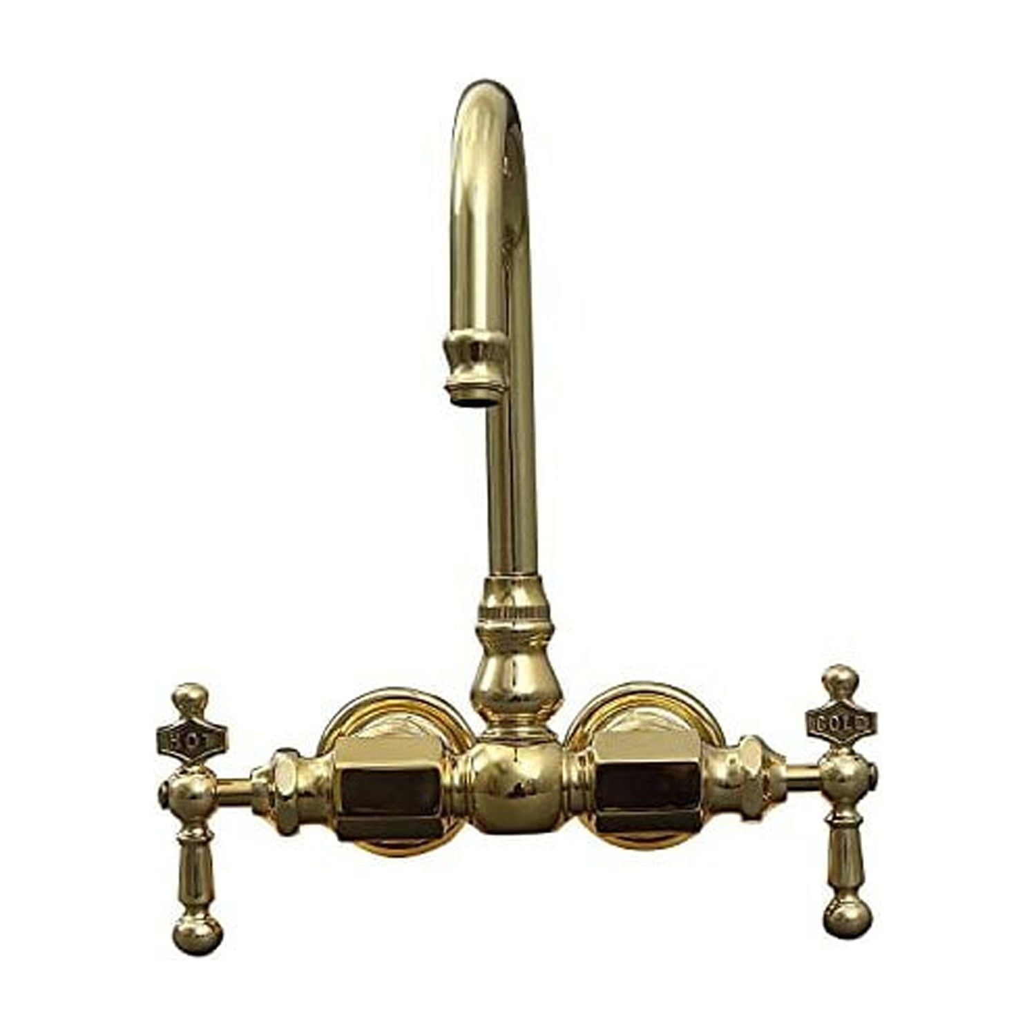 Polished Nickel Brass Wall Mounted Widespread Faucet
