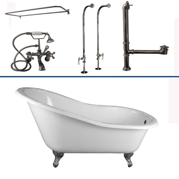 BarclayTub Kit 60" CI Slipper, Shwr