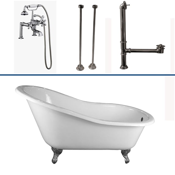 BarclayTub Kit 60" CI Slipper, Tub