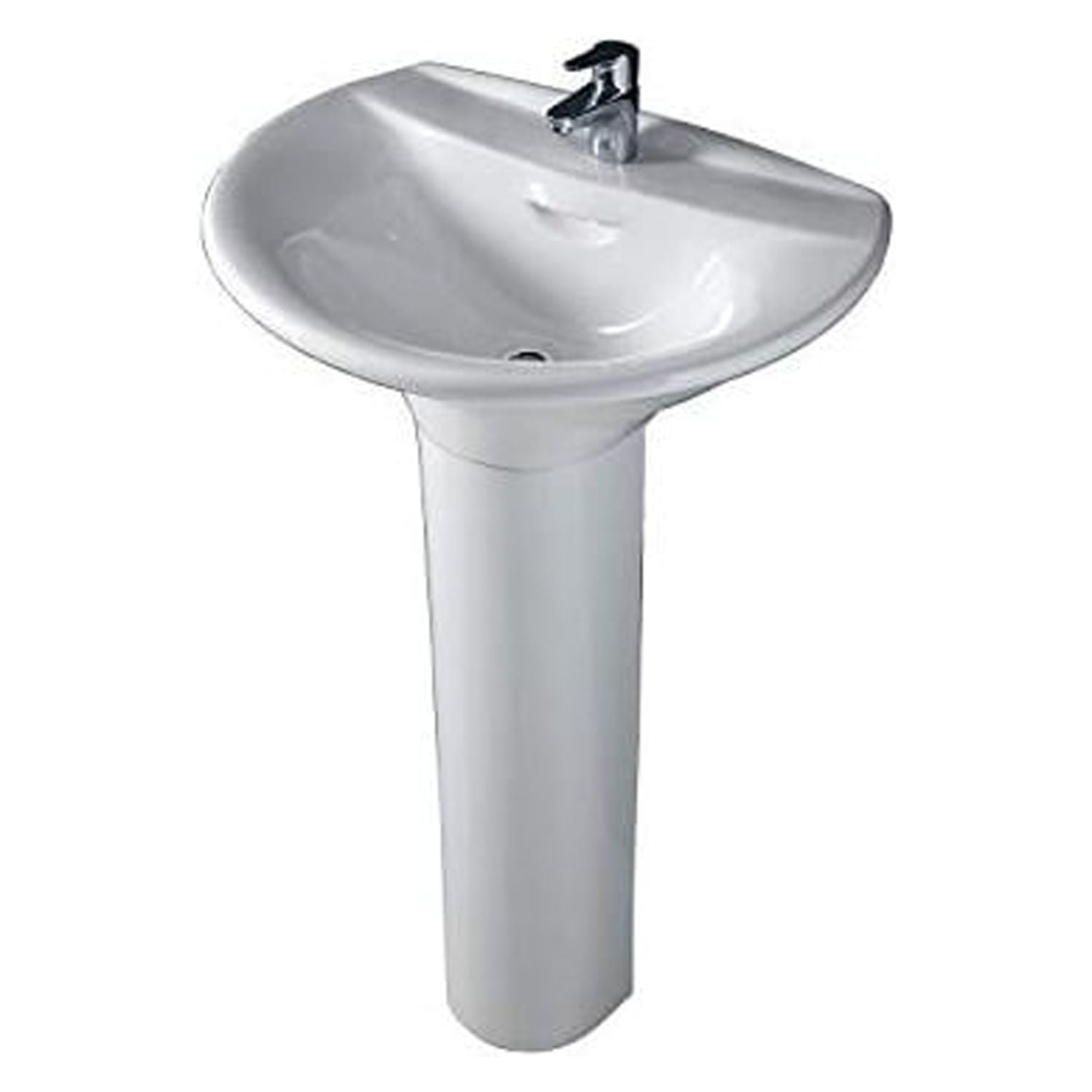 Venice White Vitreous China Pedestal Sink with Column