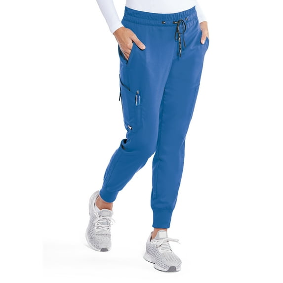 Barco Grey's Anatomy GRP534 Women's 5-Pocket Logo Tape Jogger Scrub Pant New Royal XST