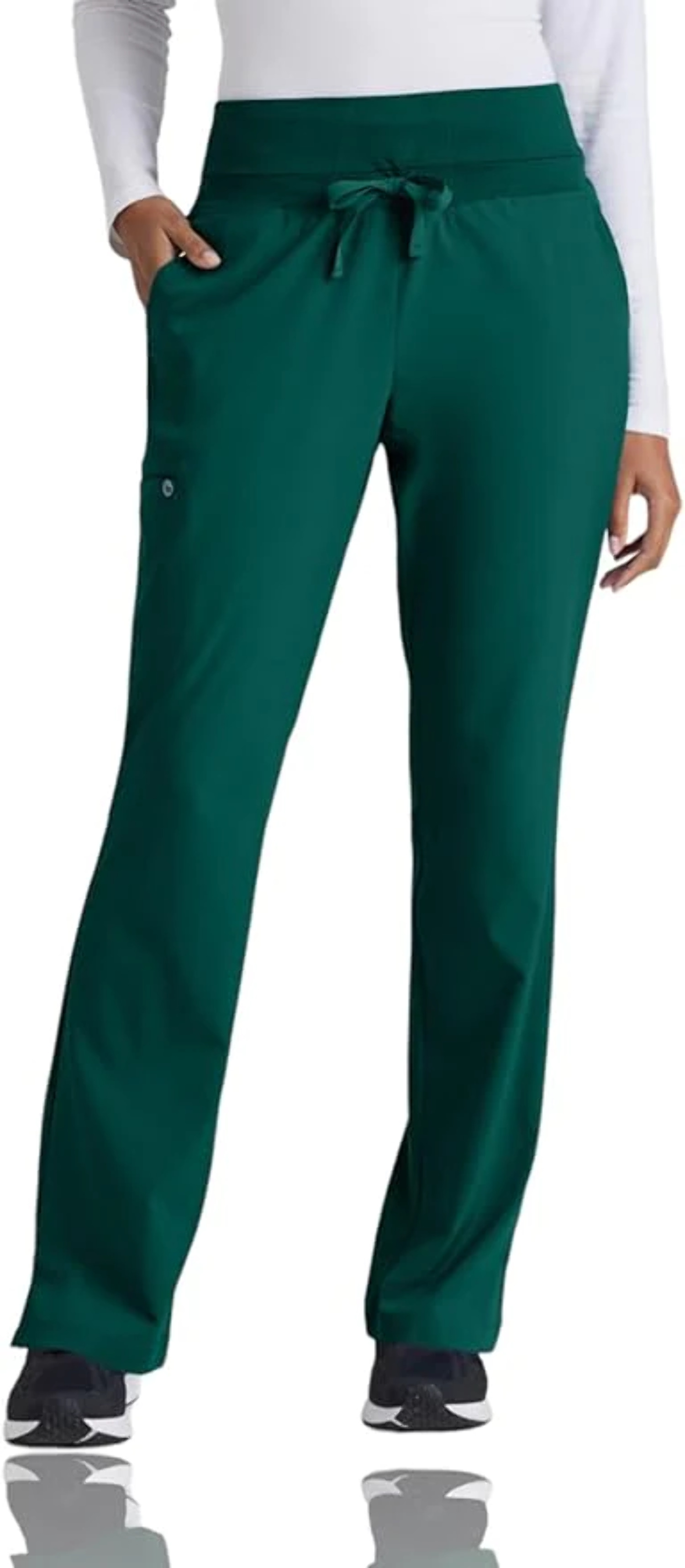 Barco One 5206 Women's 5 Pocket Knit Waist Cargo Scrub Pant Hunter