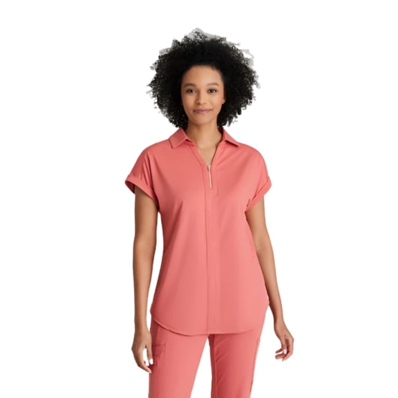 Barco One Engage Knit Pro 2-Pocket Zip Neck Dolman Scrub Top
