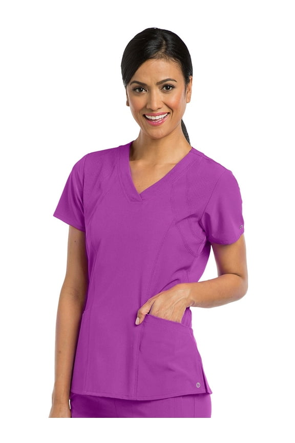 ™ Women's V-Neck Perforated Side Panel Solid Scrub Top