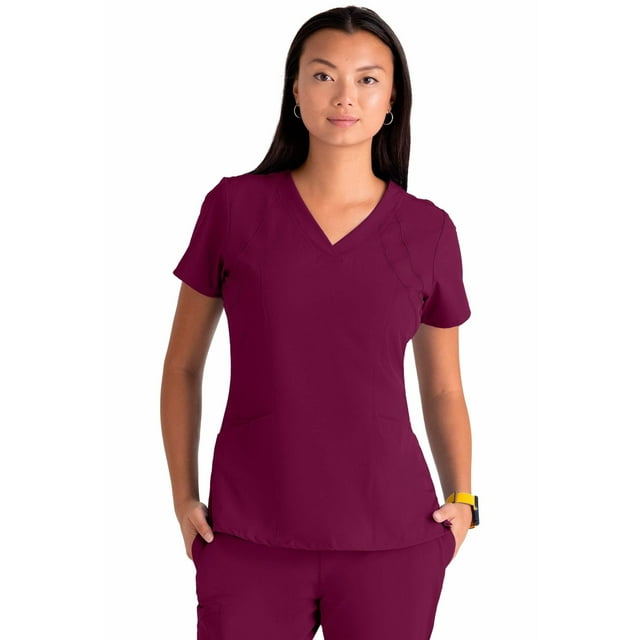 Barco One Women's 4-Pocket Princess Seam V-Neck Scrub Top - 5105